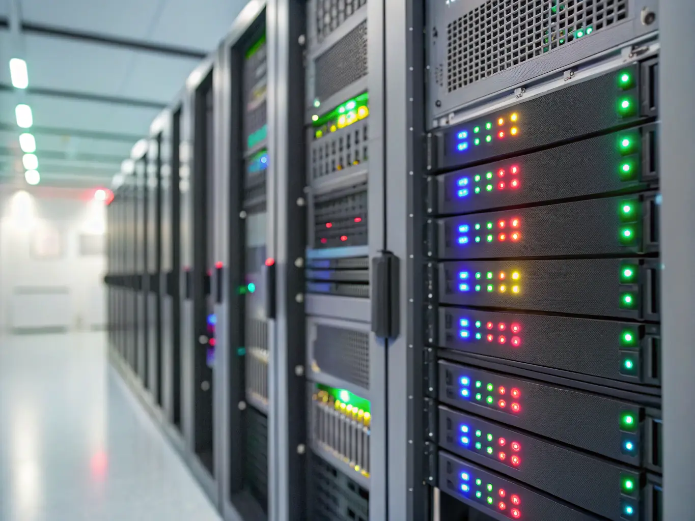 A dynamic graphic showing a fast-forward icon integrated into a server rack, representing ROAL-AI's rapid deployment capabilities.