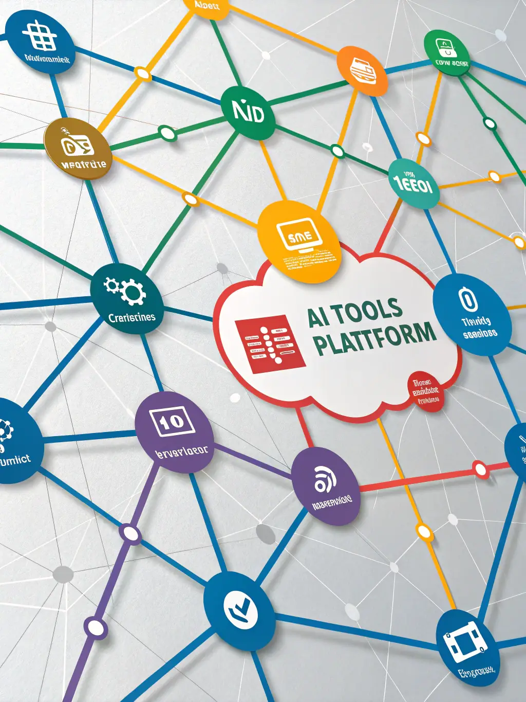 A visual of interconnected digital systems with custom AI modules linking various platforms, representing ROAL-AI's Custom AI Integrations.